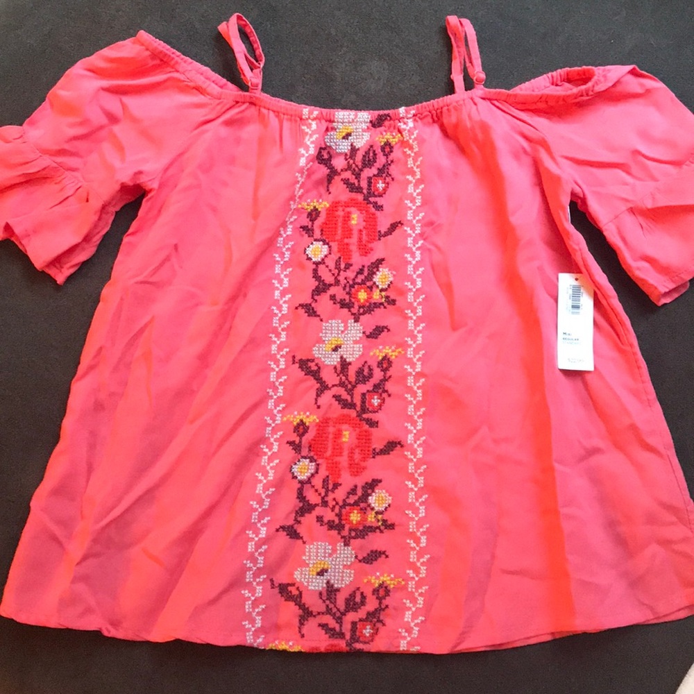 Old navy- Child M orange off the shoulder shirt